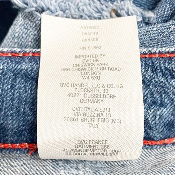 Peace Love World Girlfriend Jeans Front Slit Straight Medium Wash Womens Size 28 - Picture 14 of 15